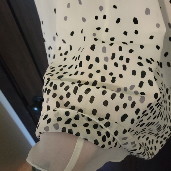 EUC Women's GAP White & Black Polka Dot Chiffon Sheer Sleeveless Tank Size XS - Picture 5 of 7